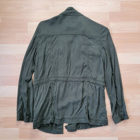 Loft Army Green Drawstring Utility Jacket Spring Casual Comfy | Size: XSmall - Picture 10 of 13